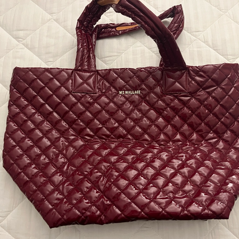 MZ Wallace Red Quilted Tote Bag Luxurious Design